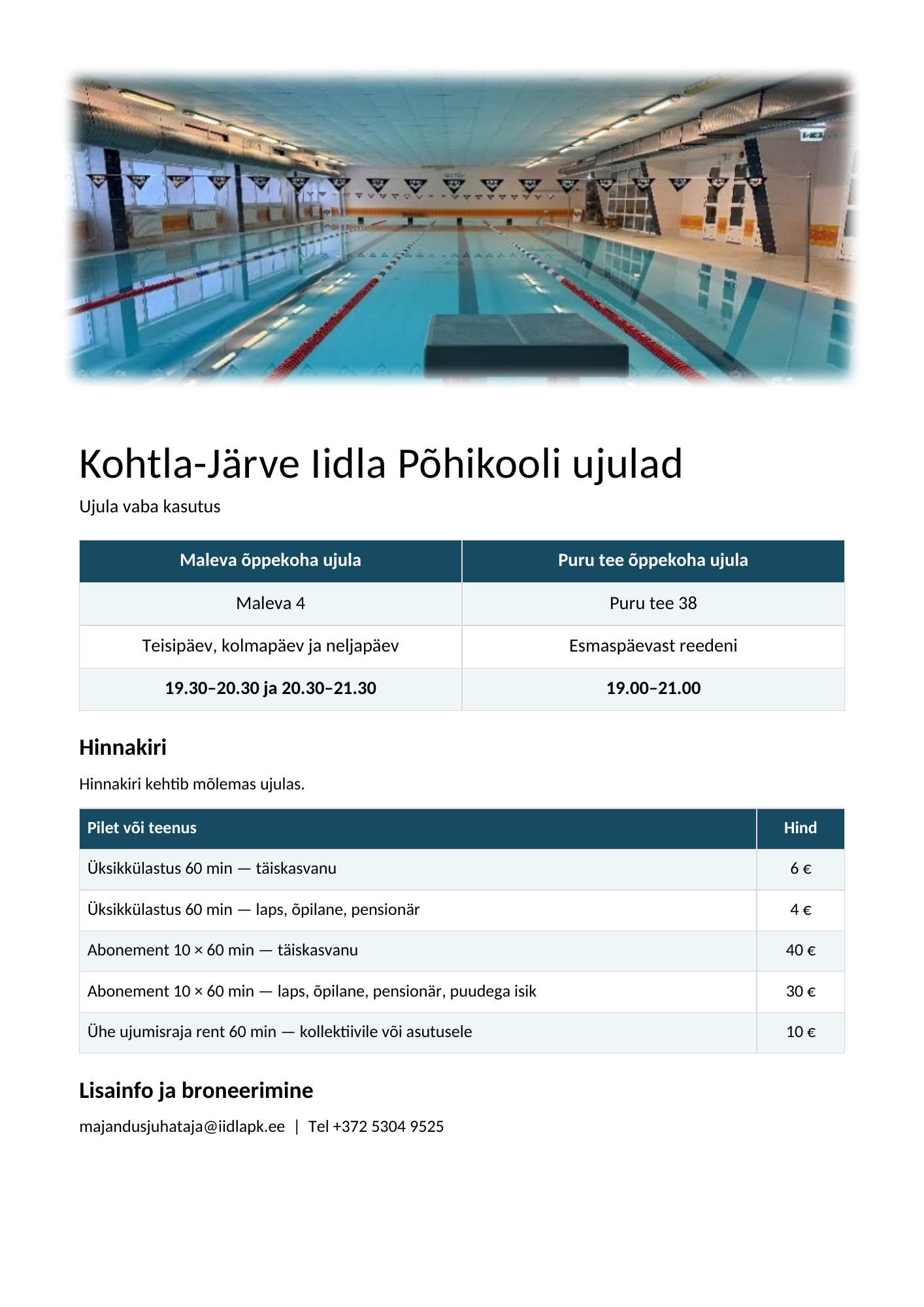 Kohtla Jarve Iidla ujulad