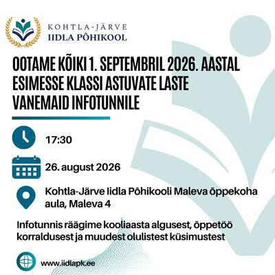 Esimese klassi õpilaste vanemate infotund